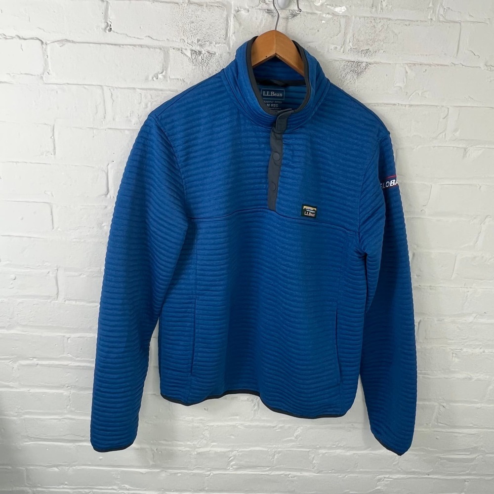 L.L. Bean Men's Slightly Fitted Knit Pullover Sweater Long Sleeve Blue Size M